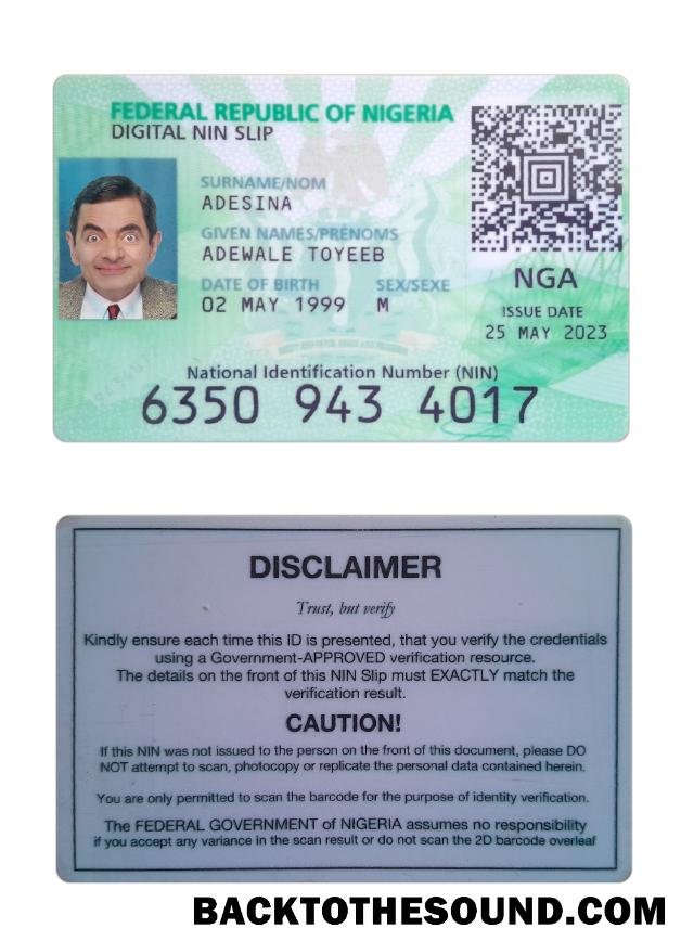 İndir Nijerya digital Kimlik Kartı 2023 Mevcut Örnek ön izleme