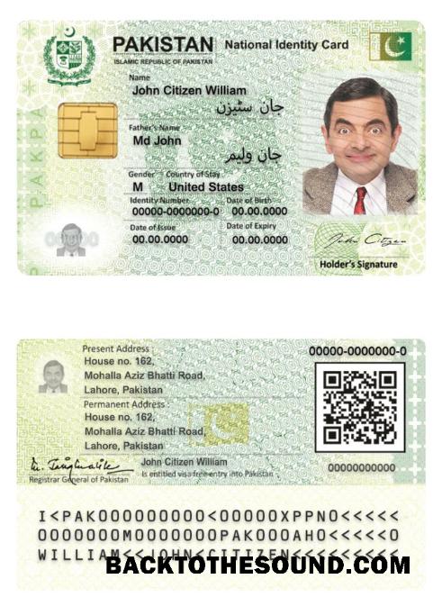 İndir Pakistan Kimlik Örnek örnek