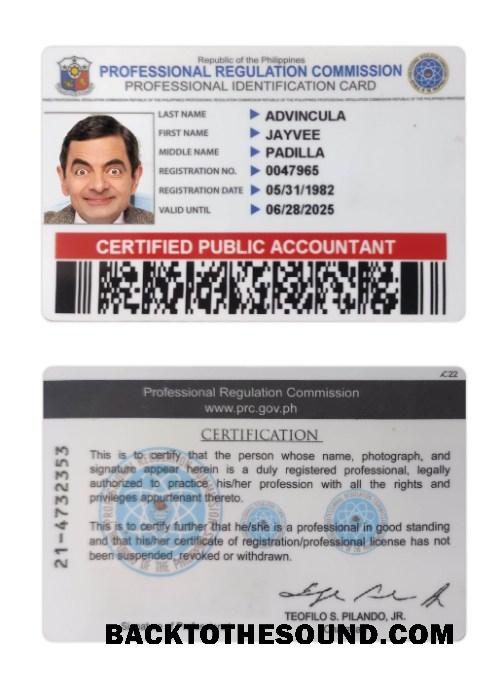 İndir Filipinler Profesyonel Kimlik Kartı Örnek taslak