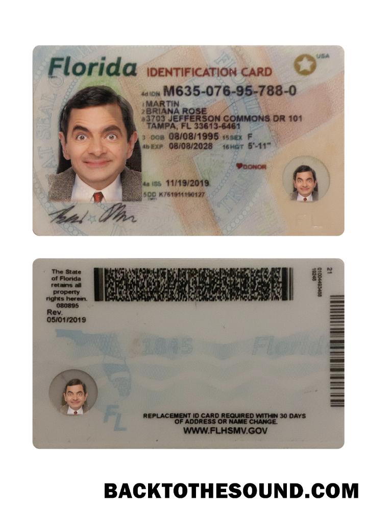 İndir ABD Florida Kimlik Kartı Örnek şablon
