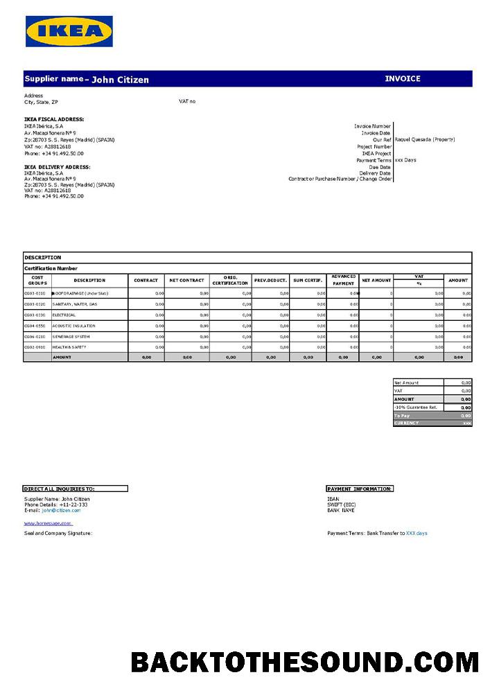 İndir ABD Ikea Fatura Örnek ön izleme