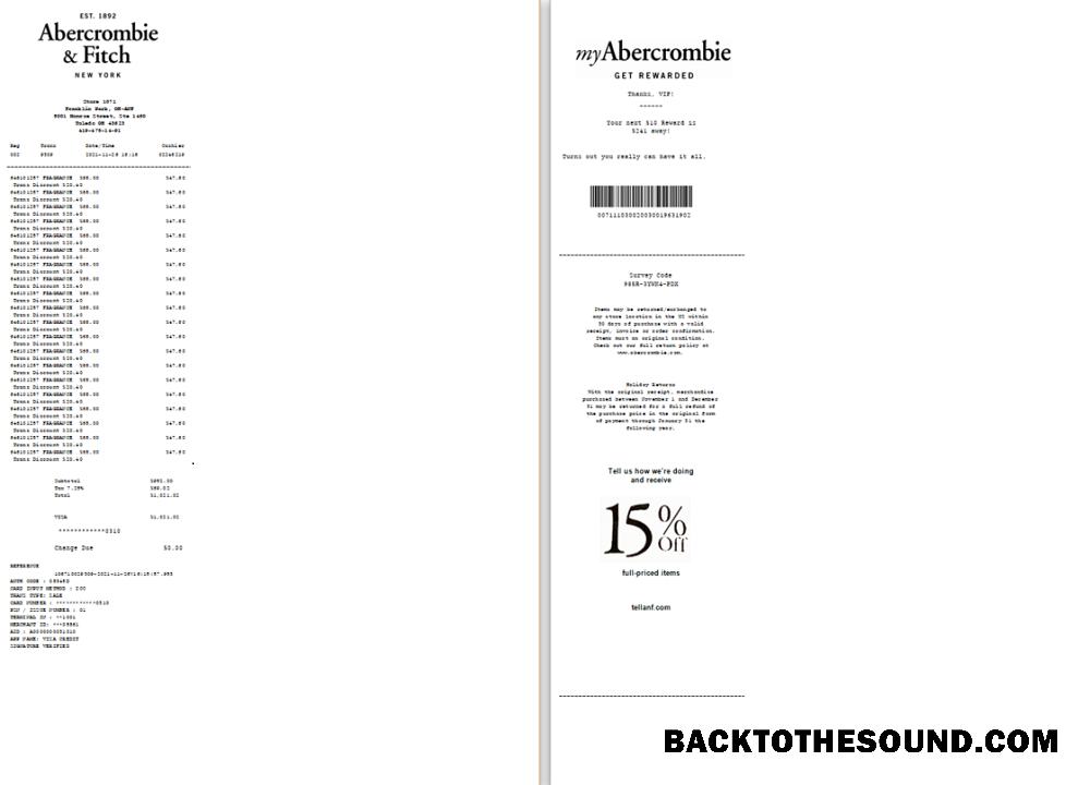 İndir ABD Yeni York Abercrombie & Fitch Ödeme check in Word and PDF Format scr Örnek şablon