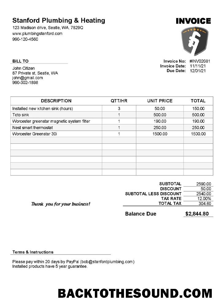 İndir ABD Stanford Plumbing & Heating Örnek örnek