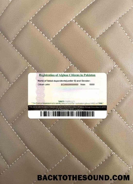 Λήψη Αφγανιστάν Citizen proof εγγραφή Κάρτα φωτο-εμφάνιση Πίσω Δείγμα προεπισκόπηση