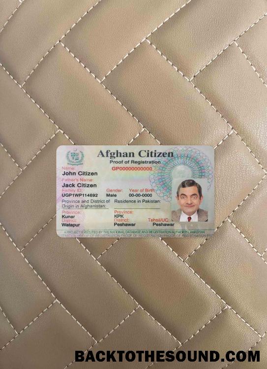 Λήψη Αφγανιστάν Citizen proof εγγραφή Κάρτα φωτο-εμφάνιση Εμπρός Δείγμα δείγμα