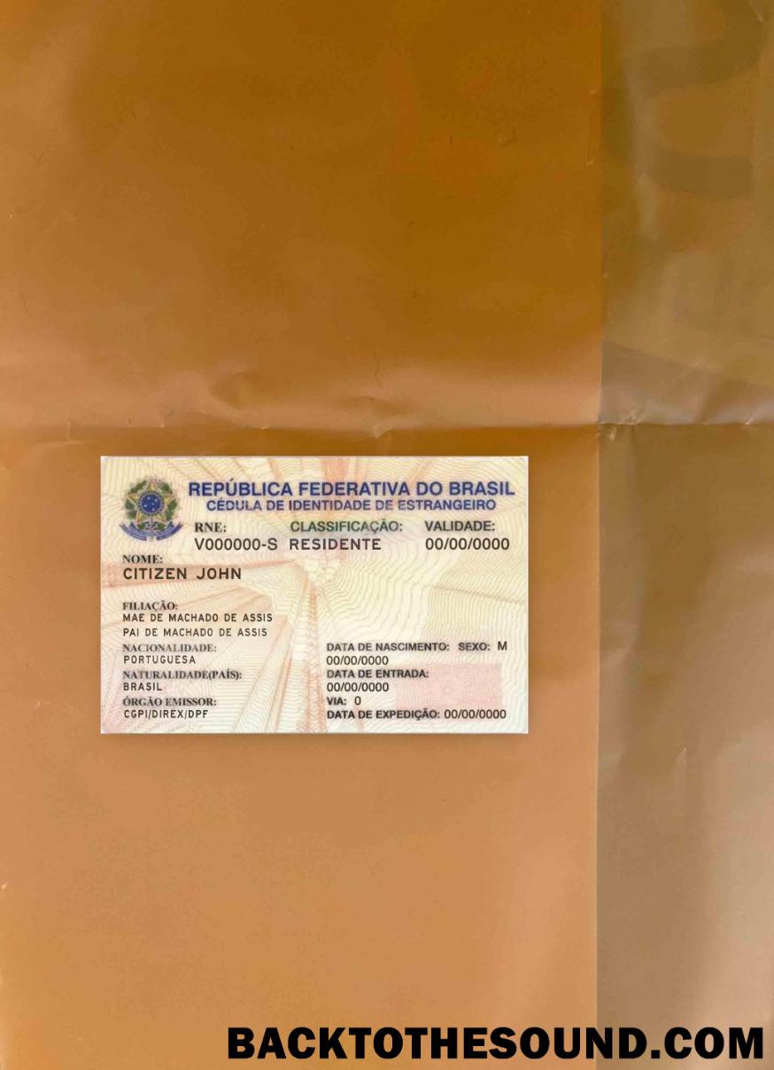 Λήψη Brasil κάτοικος Άδεια φωτο-εμφάνιση Εμπρός Δείγμα προσχέδιο