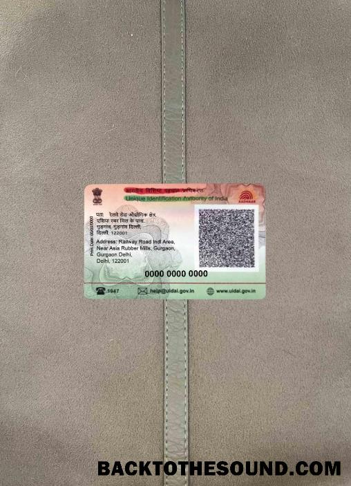 Λήψη Ινδία Aadhaar PVC Κάρτα φωτο-εμφάνιση Πίσω Δείγμα δείγμα