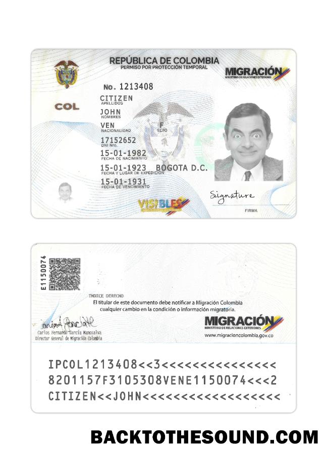 İndir Kolombiya temporary protection leave Kart Örnek ön izleme