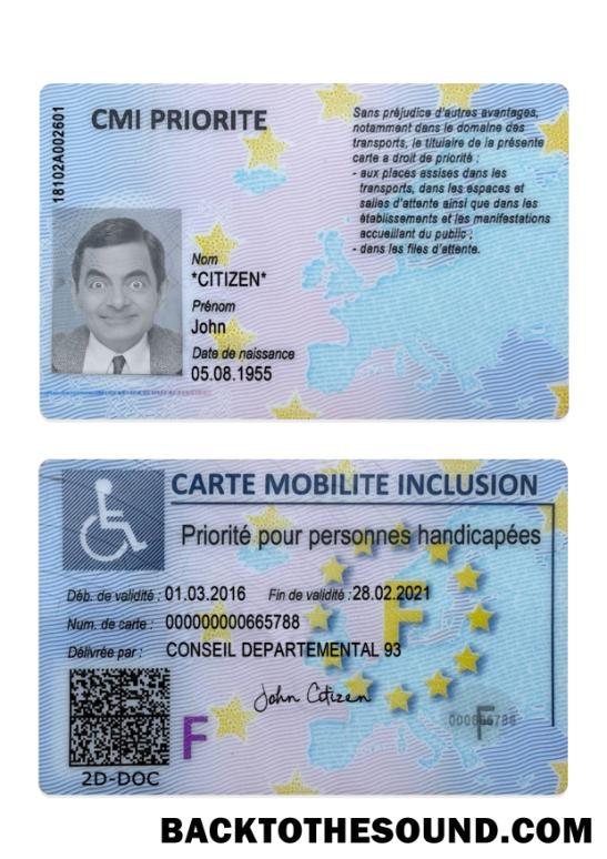 İndir Fransa carte mobilite inclusion (CMI) Örnek örnek