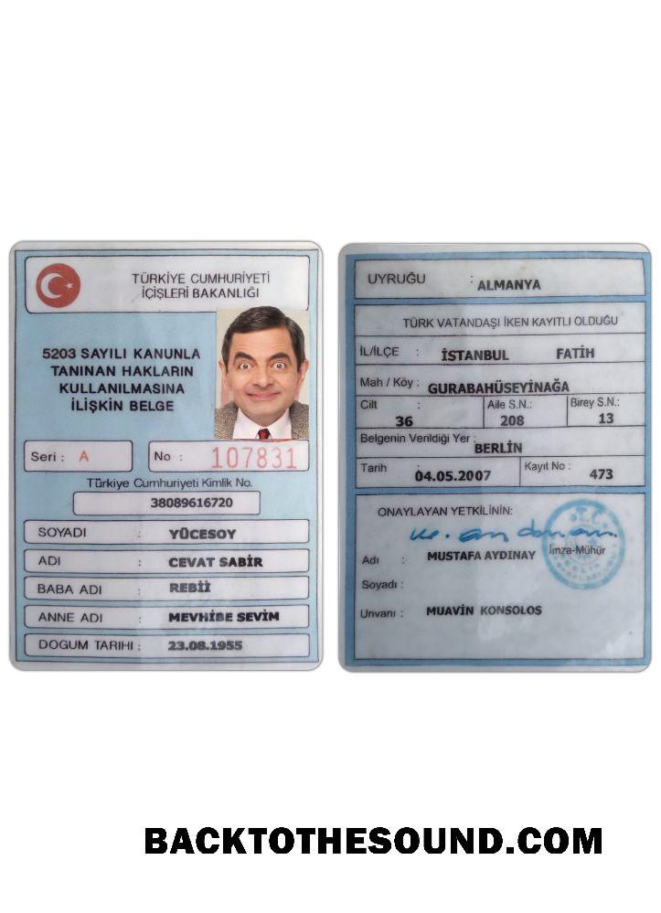 İndir Türkiye ministry of internal affairs Kimlik Kartı Örnek ön izleme