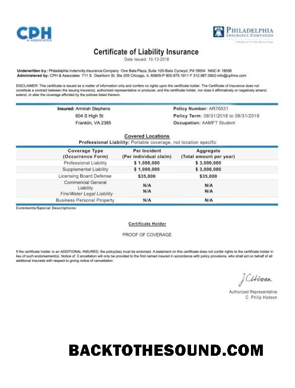 İndir ABD Pennsylvania Sertifika of Liability Sigorta Örnek ön izleme