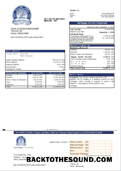 İndir Afganistan Da Afganistan Banka İpotek Hesap Özeti scr Örnek tasarım
