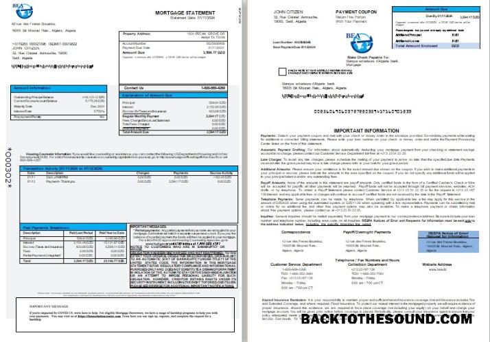İndir Cezayir Banque exterieure d'Algerie Banka İpotek Hesap Özeti, 3 pages 1 2 scr Örnek örnek