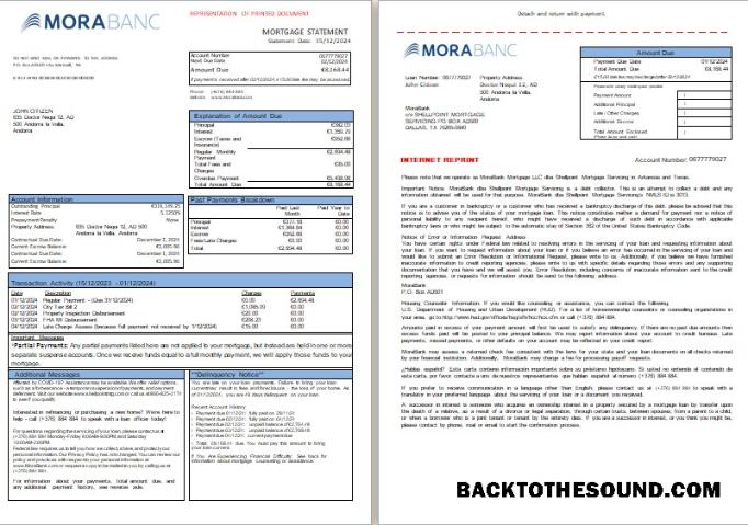 İndir Andorra MoraBank Banka İpotek Hesap Özeti, 3 pages, 1 2 scr Örnek şablon