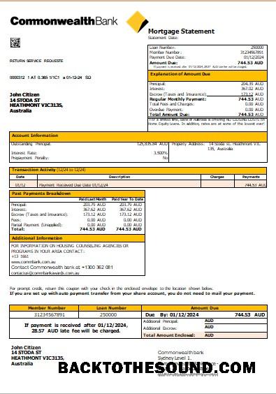 İndir Avustralya Commonwealth Banka İpotek Hesap Özeti scr Örnek örnek