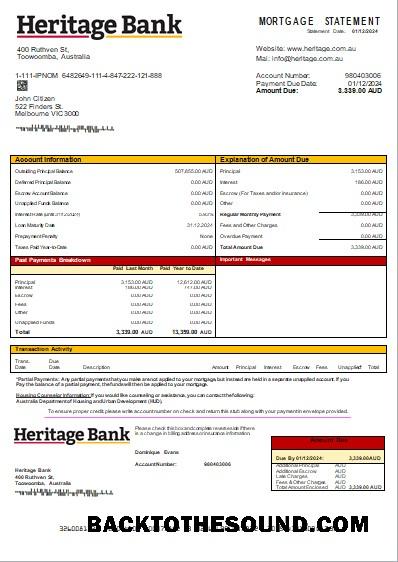 İndir Avustralya Heritage Banka İpotek statemen scr Örnek ön izleme
