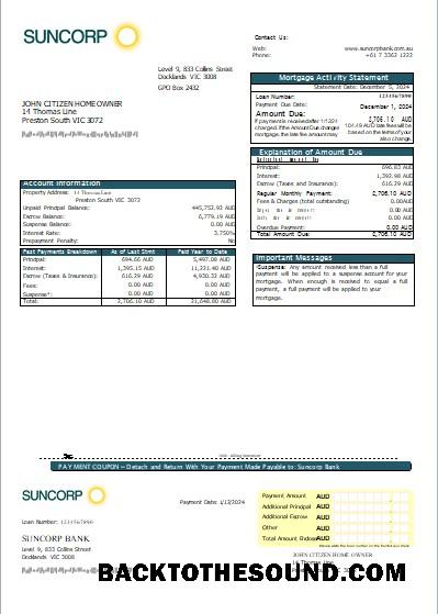 İndir Avustralya Suncorp Banka İpotek Hesap Özeti scr Örnek örnek