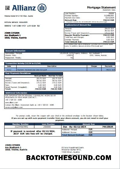 İndir Avusturya Allianz Yatırım Banka İpotek Hesap Özeti scr Örnek taslak