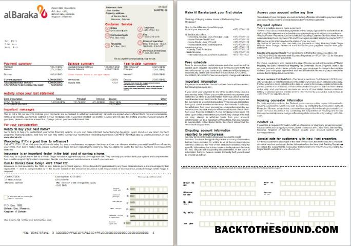 İndir Bahreyn Al Baraka Banka İpotek Hesap Özeti, 2 pages, 1 2 scr Örnek taslak