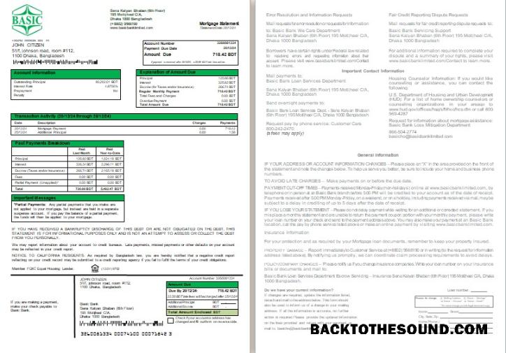 İndir Bangladeş temel Banka Banka İpotek Hesap Özeti, 2 pages, 1 2 scr Örnek şablon