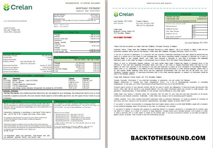 İndir Belçika Crelan Banka İpotek Hesap Özeti, 3 pages, 1 2 scr Örnek örnek