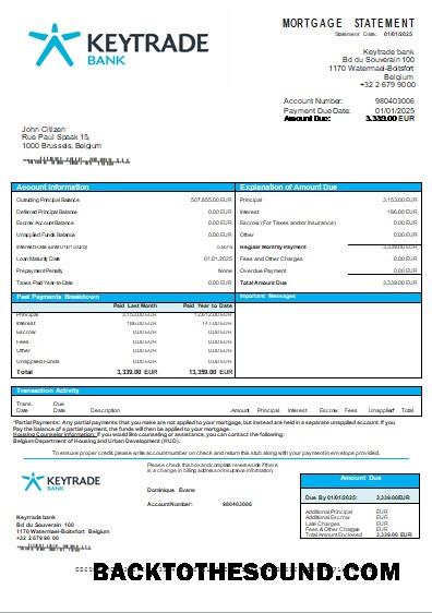 İndir Belçika Keytrade Banka İpotek Hesap Özeti scr Örnek tasarım