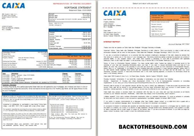 İndir Brezilya Caixa Banka İpotek Hesap Özeti, 3 pages, 1 2 scr Örnek tasarım