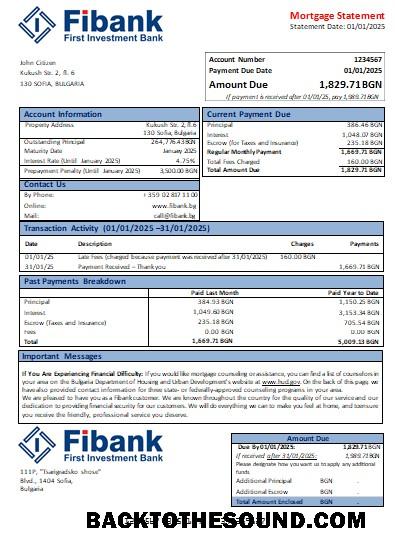 İndir Bulgaristan Fibank Banka İpotek Hesap Özeti scr Örnek örnek