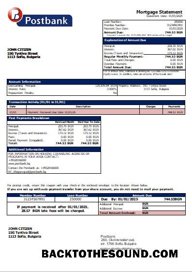 İndir Bulgaristan Postbank Banka İpotek Hesap Özeti scr Örnek taslak