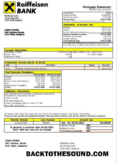 İndir Bulgaristan Raiffeisen Banka İpotek Hesap Özeti scr Örnek taslak