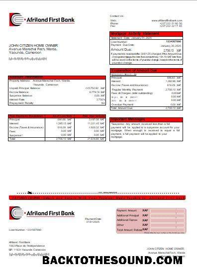 İndir Kamerun Afriland First Banka İpotek Hesap Özeti scr Örnek ön izleme