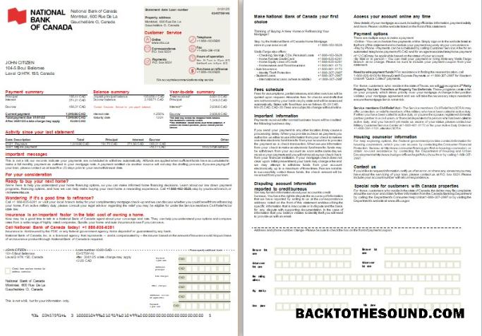 İndir Kanada ulusal Banka of Kanada Banka İpotek Hesap Özeti, 2 pages, 1 2 scr Örnek örnek
