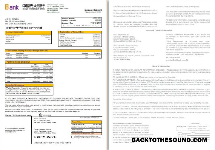 İndir Çin Everbright Banka İpotek Hesap Özeti, 2 pages, 1 2 scr Örnek taslak