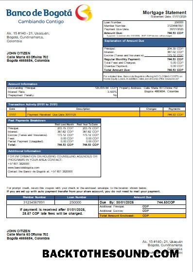 İndir Kolombiya Banco de Bogotá Banka İpotek Hesap Özeti scr Örnek örnek