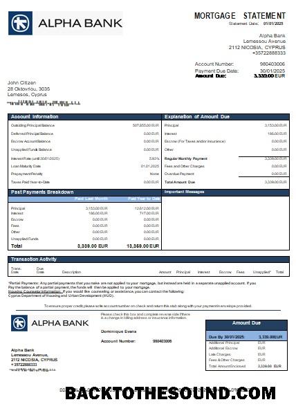 İndir Kıbrıs Alpha Banka İpotek Hesap Özeti scr Örnek tasarım