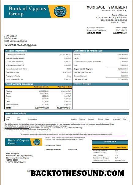 İndir Kıbrıs Banka of Kıbrıs Banka İpotek Hesap Özeti scr Örnek şablon