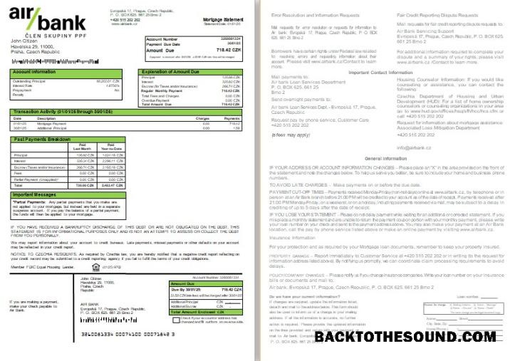 İndir Çekya Air Banka İpotek Hesap Özeti, 2 pages, 1 2 scr Örnek örnek