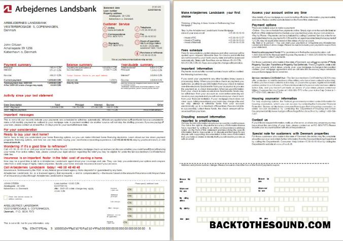 İndir Danimarka Arbejdernes Landsbank Banka İpotek Hesap Özeti, 2 pages, 1 2 scr Örnek şablon