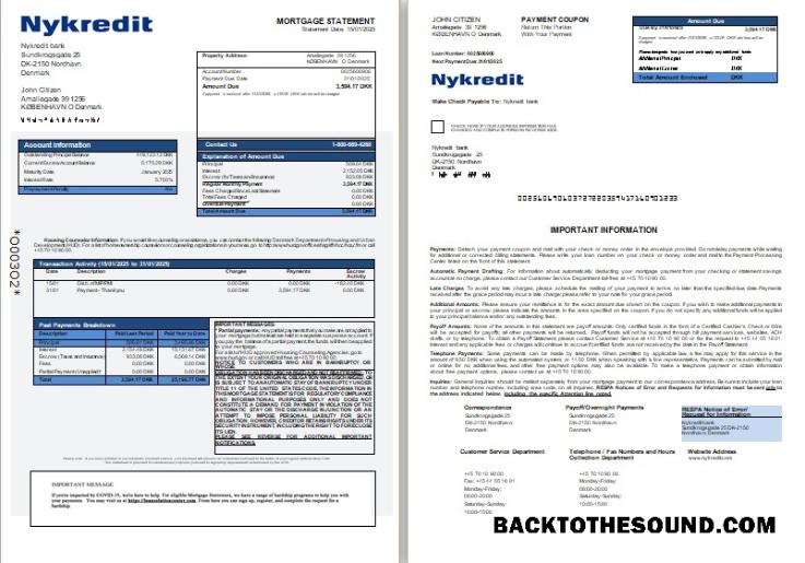 İndir Danimarka Nykredit Banka İpotek Hesap Özeti, 3 pages, 1 2 scr Örnek örnek