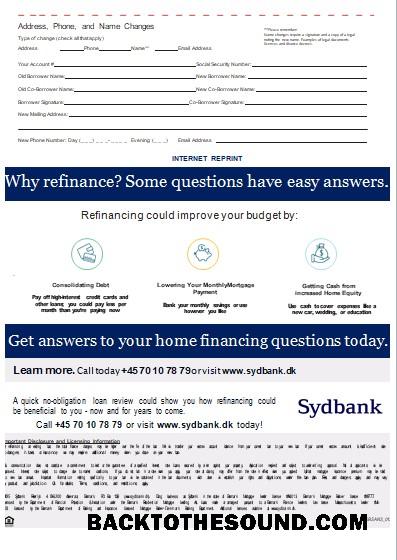 İndir Danimarka Sydbank Banka İpotek Hesap Özeti, 3 pages, 3 scr Örnek taslak
