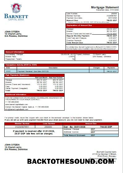 İndir Dominika Barnett Capital Banka İpotek Hesap Özeti scr Örnek taslak