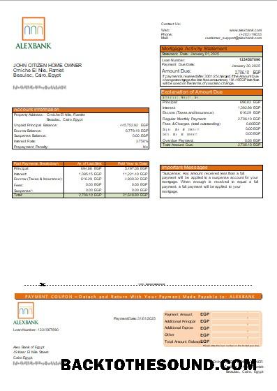 İndir Mısır Alex Banka of Mısır Banka İpotek Hesap Özeti scr Örnek örnek