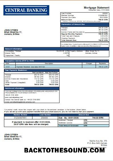 İndir Eritre Central Banka İpotek Hesap Özeti scr Örnek şablon