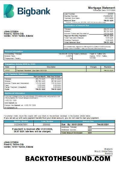 İndir Estonya Bigbank Banka İpotek Hesap Özeti scr Örnek örnek