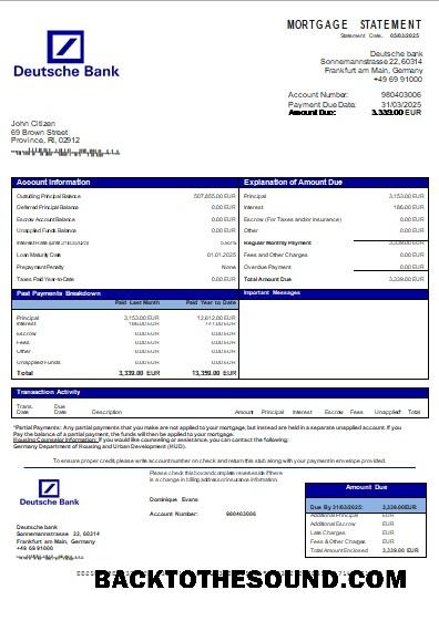 İndir Almanya Deutsche Banka İpotek Hesap Özeti scr Örnek ön izleme