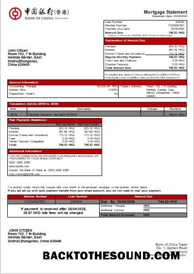 İndir Hong Kong Banka of Çin Banka İpotek Hesap Özeti scr Örnek taslak