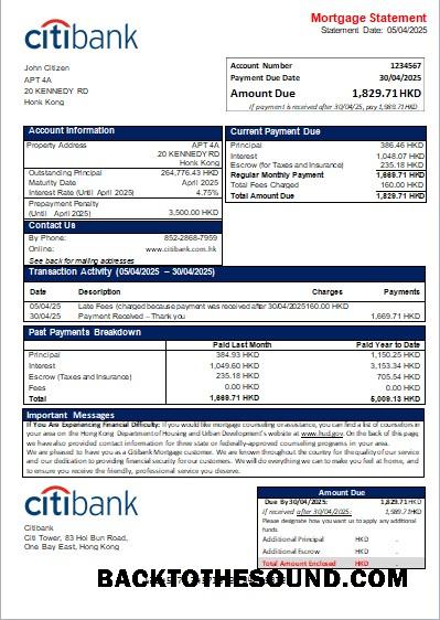 İndir Hong Kong Citibank Banka İpotek Hesap Özeti scr Örnek taslak