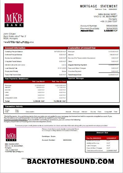 İndir Macaristan MKB Banka Banka İpotek Hesap Özeti scr Örnek taslak
