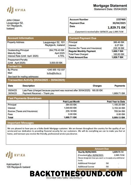 İndir İzlanda Kvika Banki İpotek Hesap Özeti Word and PDF Örnek ön izleme