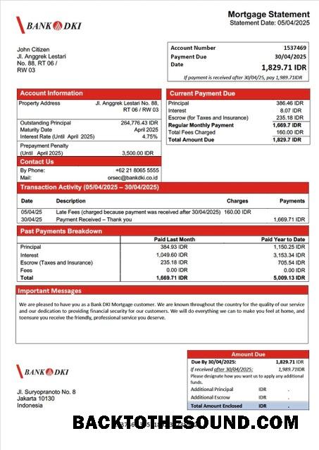 İndir Endonezya Banka DKI İpotek Hesap Özeti Word and PDF Örnek taslak